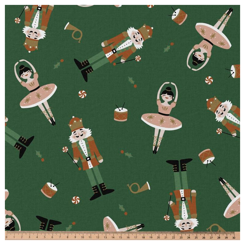 Printed Cotton CASSENOISETTE Ivy / Paprika